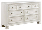 Theodora Pearl White Wood Queen Bedroom Set with Tufted Fabric Headboard and Nailheads – 1596-4PC