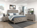 Homelegance 1598-4PC 4 pc Grey finish wood chevron design headboard queen bedroom set