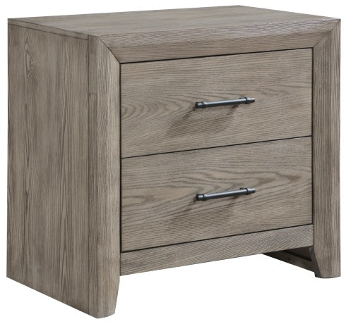 Homelegance 1598-4PC 4 pc Grey finish wood chevron design headboard queen bedroom set