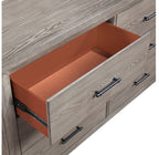 Homelegance 1598-4PC 4 pc Grey finish wood chevron design headboard queen bedroom set