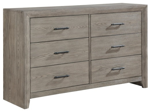 Homelegance 1598-4PC 4 pc Grey finish wood chevron design headboard queen bedroom set