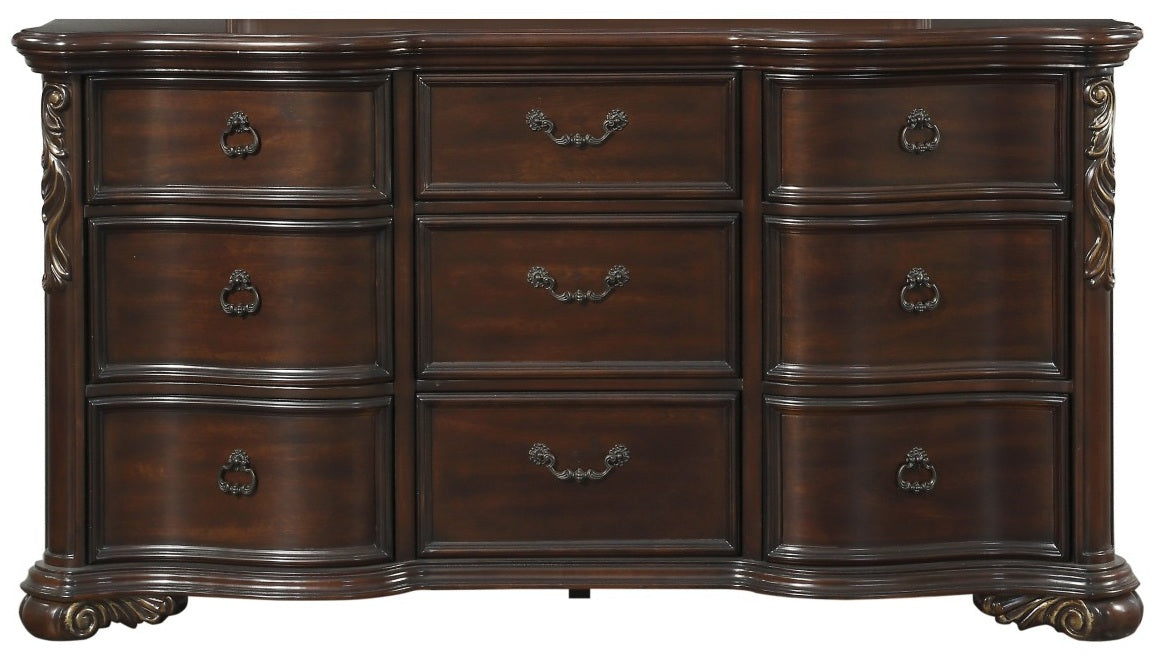 Homelegance 1603-4PC 4 pc Astoria grand cherry finish wood low profile footboard queen bedroom set