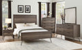 Homelegance 1604-4PC 4 pc Loon peak three tone gray finish wood mid century modern style queen bedroom set