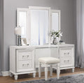 Homelegance 1616W-14-15 3 pc Allura white metallic finish wood bedroom make up vanity set