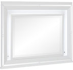 Homelegance 1616W-4PC 4 pc Tamsin white metallic finish wood mirrored trim queen bedroom set with led trim