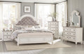Homelegance 1624W-4PC 4 pc Astoria grand Baylesford antique white and brown gray finish wood queen bedroom set