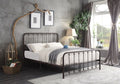 Homelegance 1638-1 Larkspur dark bronze finish metal frame headboard queen bed
