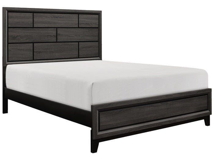 Homelegance 1645-4PC 4 pc Davi embossed grey finish wood queen bedroom set