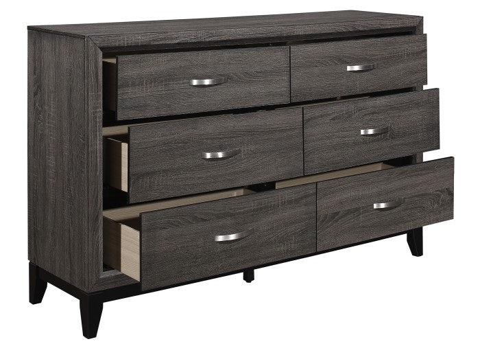 Homelegance 1645-4PC 4 pc Davi embossed grey finish wood queen bedroom set