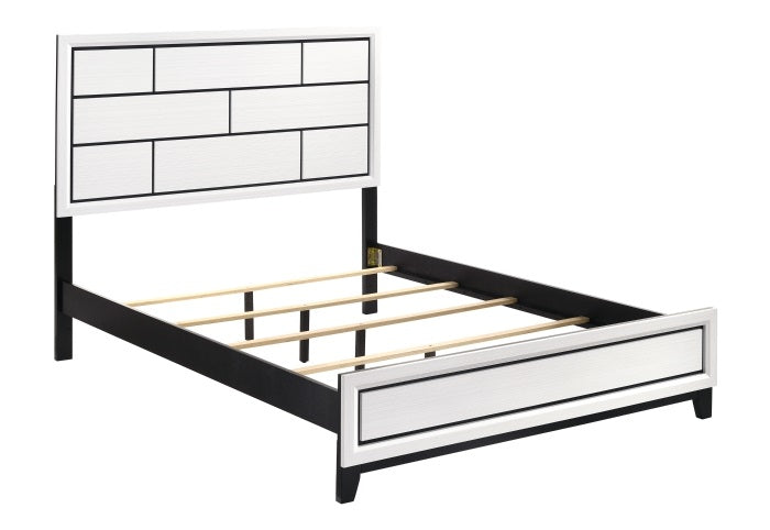 Homelegance 1645WH-4PC 4 pc Davi embossed white finish wood queen bedroom set