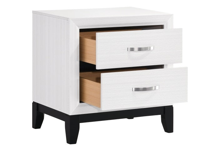 Homelegance 1645WH-4PC 4 pc Davi embossed white finish wood queen bedroom set