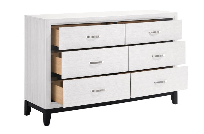 Homelegance 1645WH-4PC 4 pc Davi embossed white finish wood queen bedroom set