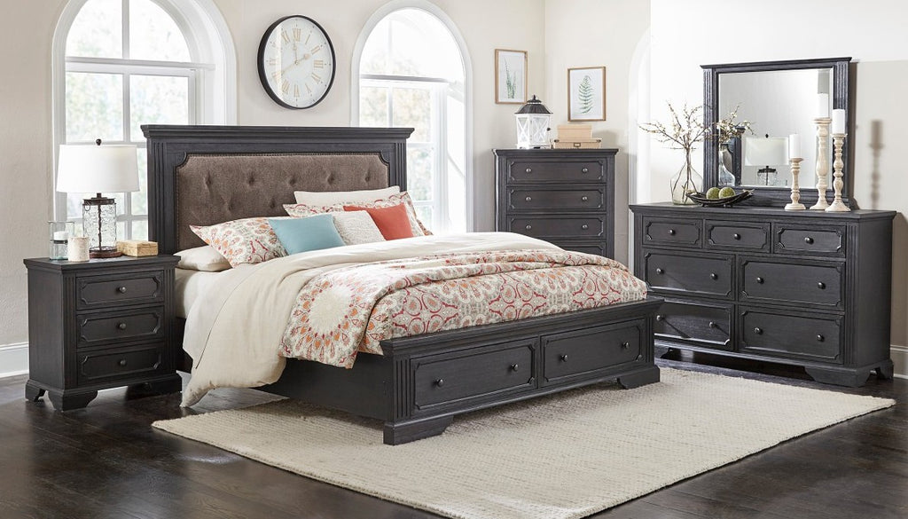 Homelegance 1647-4PC 4 pc Darby home co bolingbrook charcoal finish wood bedroom set with drawers