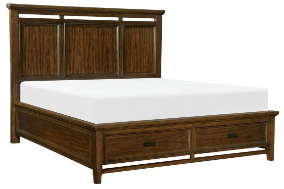 Homelegance 1649-4PC 4 pc Darby home co Frazier park brown cherry finish wood queen bedroom set with drawers