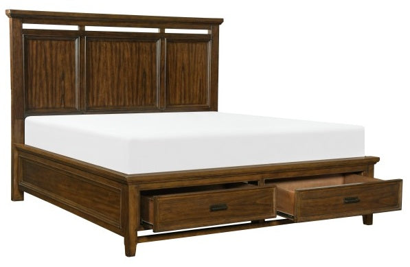Homelegance 1649-4PC 4 pc Darby home co Frazier park brown cherry finish wood queen bedroom set with drawers