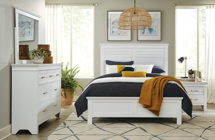 Homelegance 1675WH-4PC 4 pc Blaire white rustic finish wood queen bedroom set