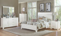 Homelegance 1678W-4PC 4 pc Kerren white high gloss finish wood faux leather queen bedroom set with led