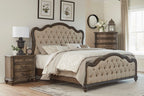 Homelegance 1682-4PC 4 pc Astoria grand heath court brown oak finish wood queen bedroom set
