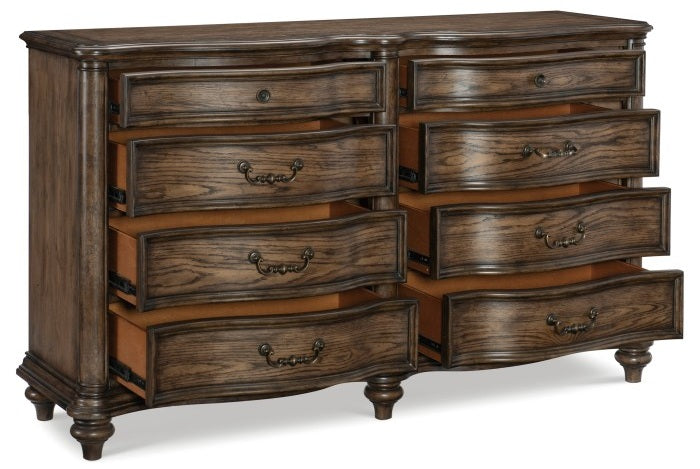 Homelegance 1682-4PC 4 pc Astoria grand heath court brown oak finish wood queen bedroom set