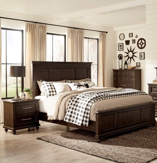 Homelegance 1689-4PC 4 pc Astoria grand Cardano driftwood charcoal finish wood queen bedroom set