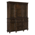 1689-50 2 pc Cardano driftwood charcoal finish wood China hutch and buffet cabinet