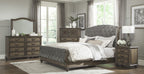Homelegance 1693-4PC 4 pc Astoria grand rachelle weathered pecan finish wood queen bedroom set