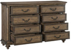 Homelegance 1693-4PC 4 pc Astoria grand rachelle weathered pecan finish wood queen bedroom set