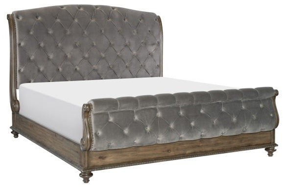 Homelegance 1693-4PC 4 pc Astoria grand rachelle weathered pecan finish wood queen bedroom set