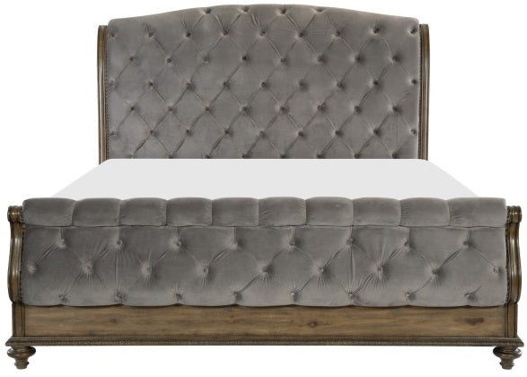 Homelegance 1693-4PC 4 pc Astoria grand rachelle weathered pecan finish wood queen bedroom set
