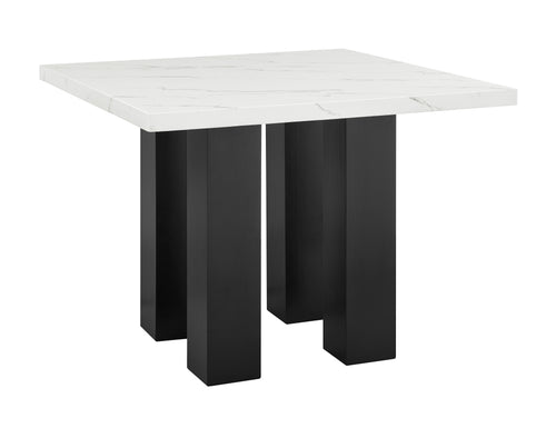 1712T-5PC 5 pc Parkside dark finish wood and white faux marble top counter height dining table set