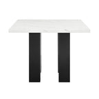 Parkside 5-Piece Dark Wood & White Faux Marble Top Counter Height Dining Table Set – 1712T-5PC
