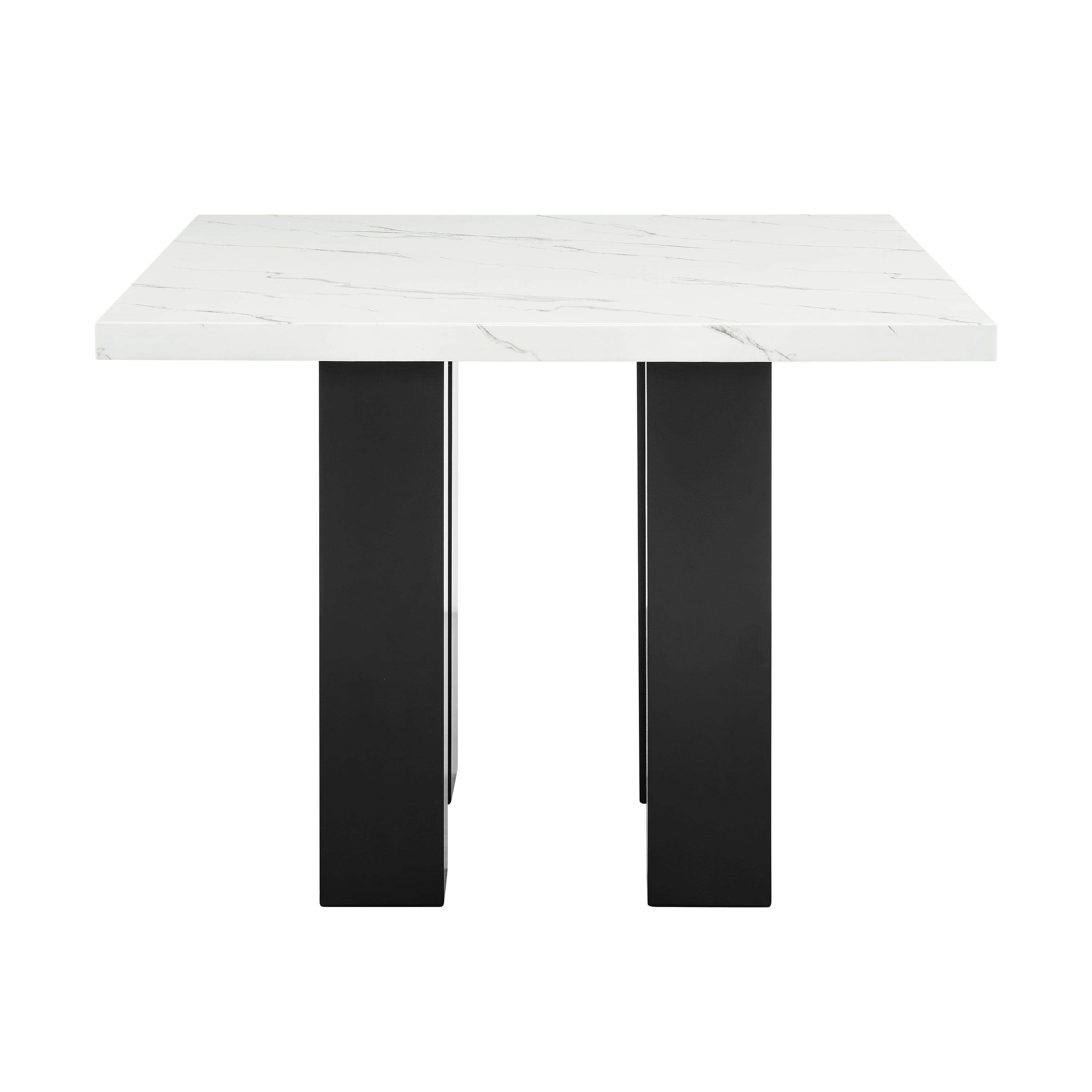 Parkside 5-Piece Dark Wood & White Faux Marble Top Counter Height Dining Table Set – 1712T-5PC
