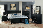 Homelegance 1714BK-4PC 4 pc Laurelin black sand thru finish wood bedroom set