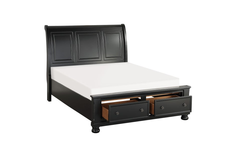 Homelegance 1714BK-4PC 4 pc Laurelin black sand thru finish wood bedroom set