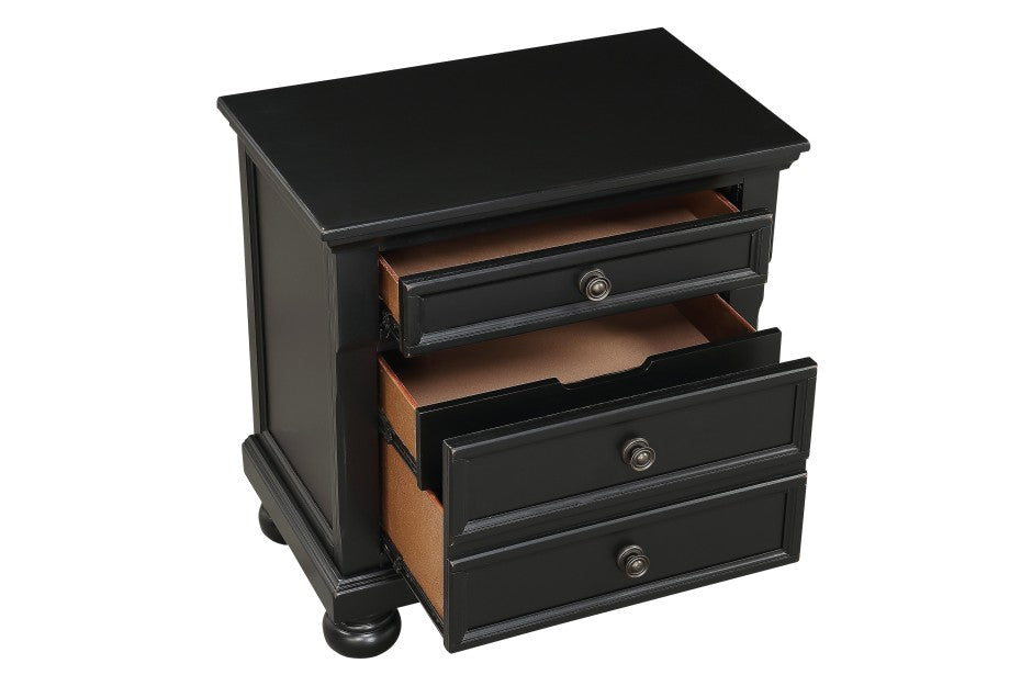 Homelegance 1714BK-4PC 4 pc Laurelin black sand thru finish wood bedroom set