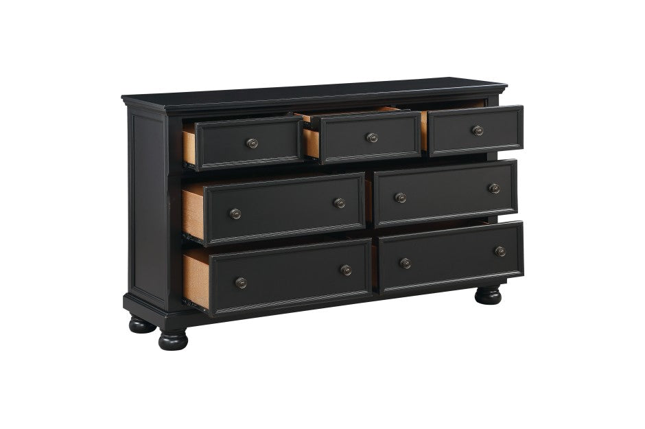 Homelegance 1714BK-4PC 4 pc Laurelin black sand thru finish wood bedroom set