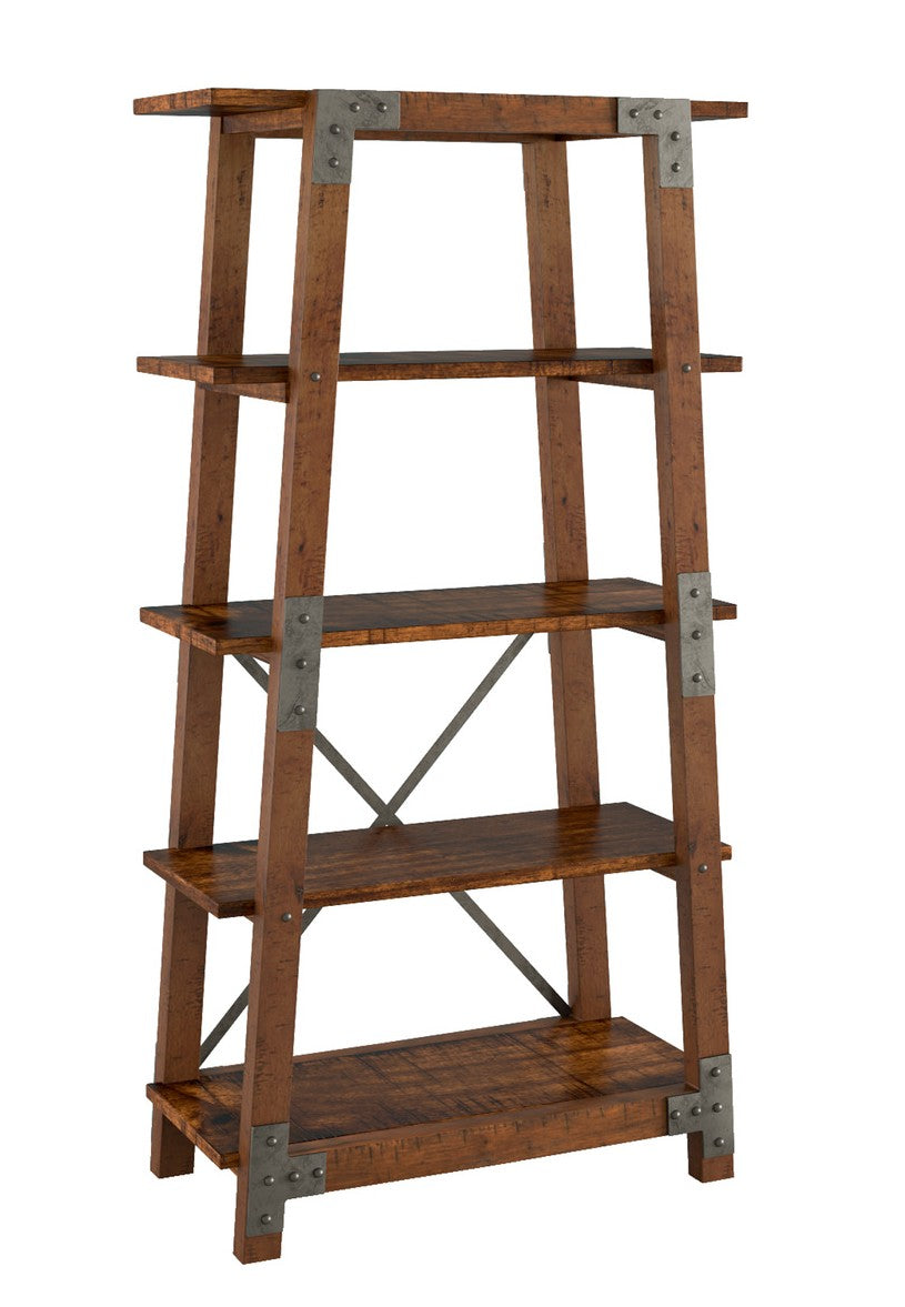 Homelegance 17150-64T-3PC 3 pc Holverson rustic brown finish wood and gunmetal accents tv entertainment center tv stand with side piers