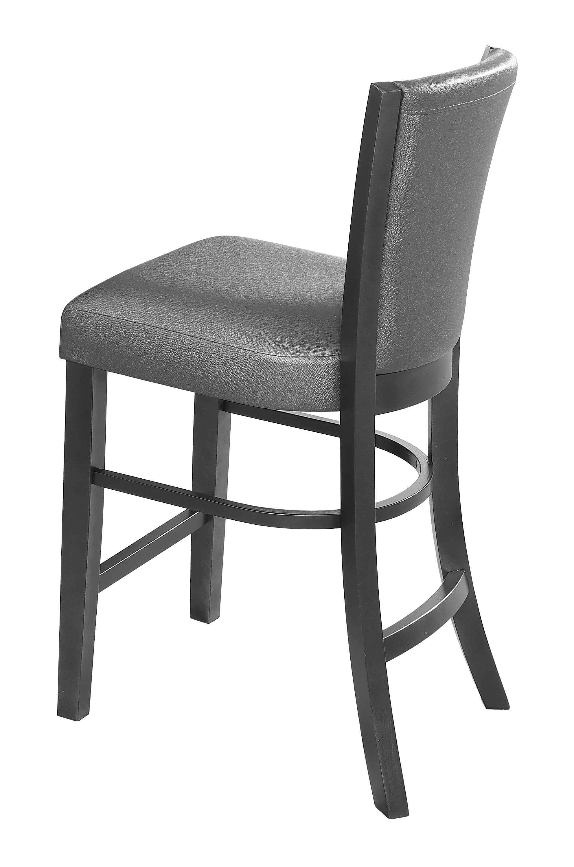 1716T-54 5 pc 5 pc Camelia grey finish wood base and 54" round glass top counter height dining table set with grey chairs