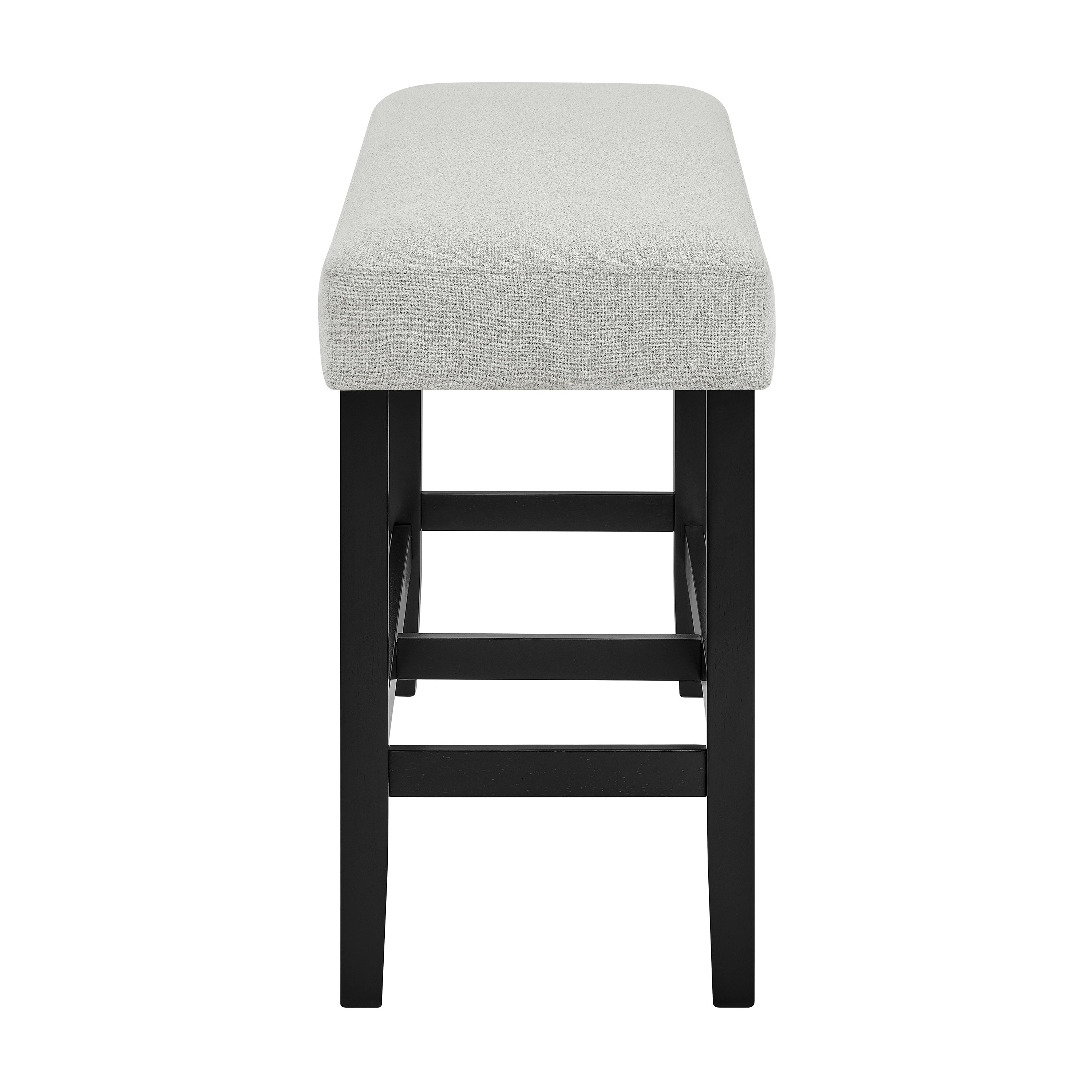 1718T-6PC 6 pc Marbel black wood finish faux marble top counter height dining table set with bench