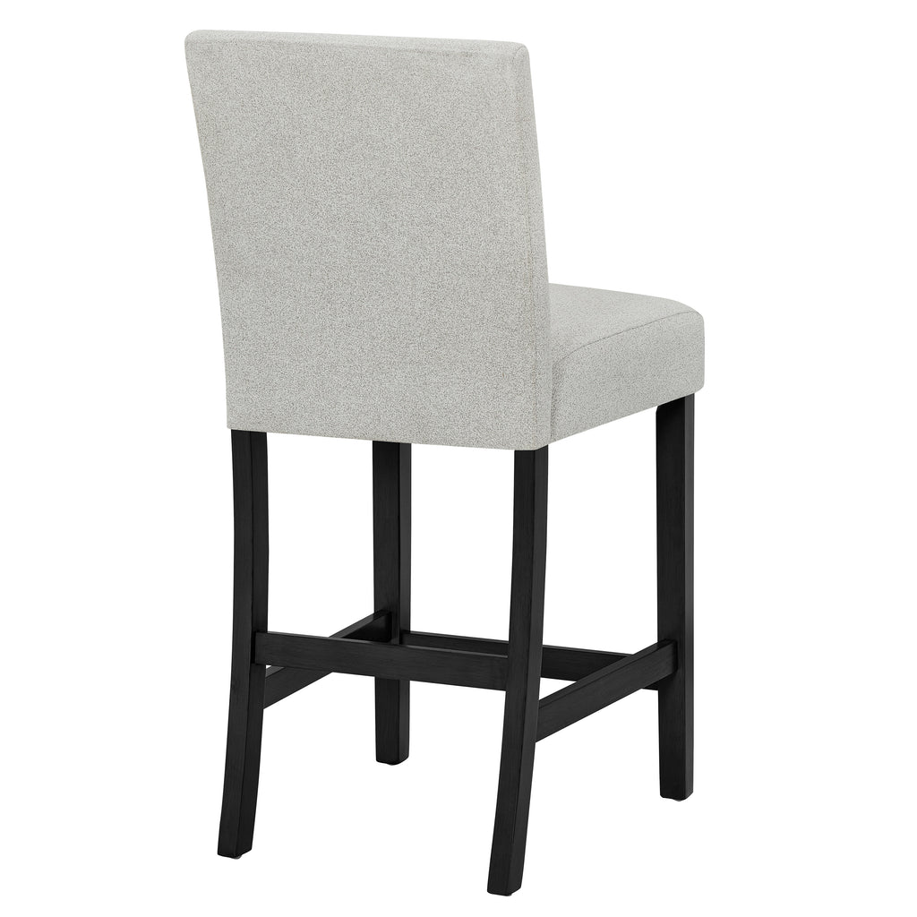 1718T-6PC 6 pc Marbel black wood finish faux marble top counter height dining table set with bench