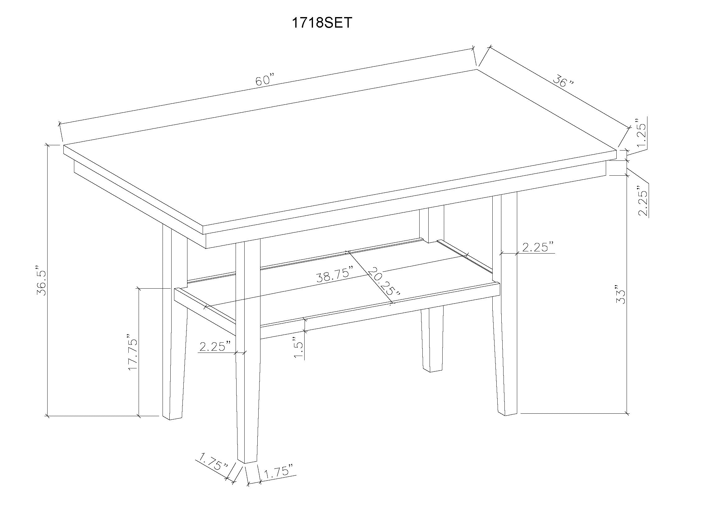 1718T-6PC 6 pc Marbel black wood finish faux marble top counter height dining table set with bench