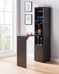 172170 Red cocoa finish wood wine cabinet with counter table bar unit storage