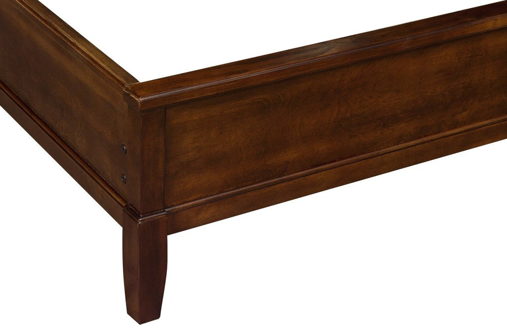 Homelegance 1730-4PC 4 pc Cotterill dark cherry finish wood queen bedroom set with faux leather padded headboard