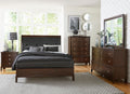 Homelegance 1730-4PC 4 pc Cotterill dark cherry finish wood queen bedroom set with faux leather padded headboard