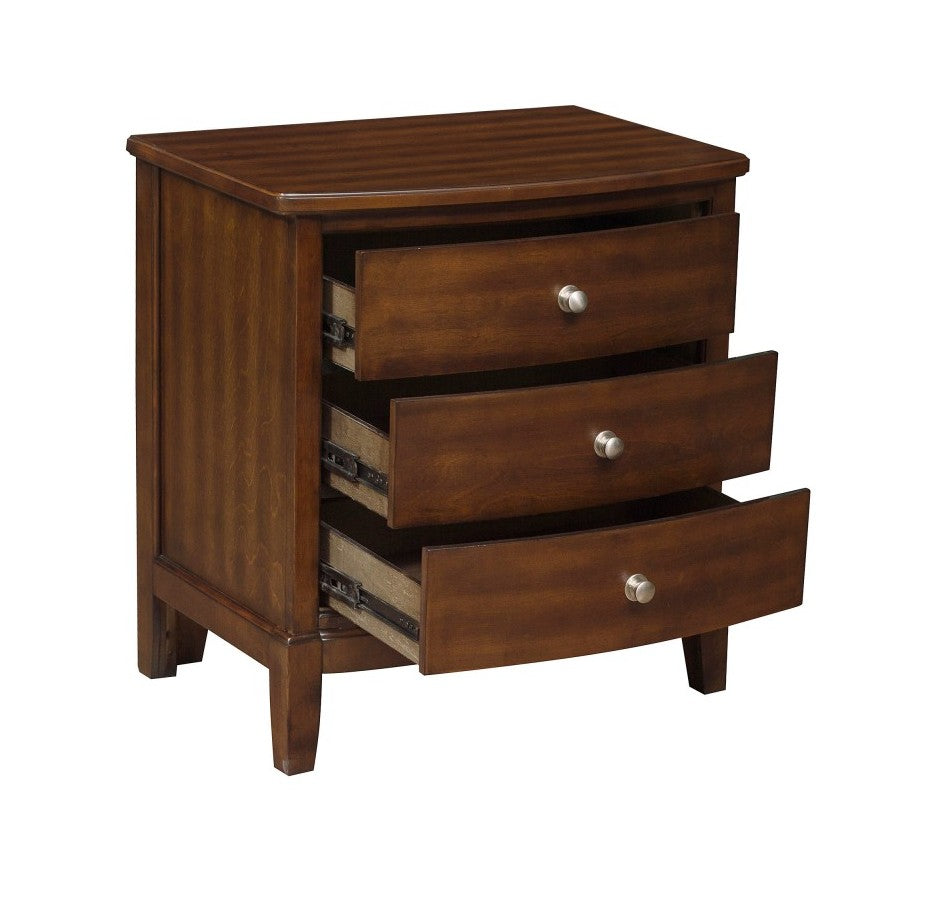 Homelegance 1730-4PC 4 pc Cotterill dark cherry finish wood queen bedroom set with faux leather padded headboard