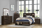 Homelegance 1753-4PC 4 pc Chesky warm espresso finish wood storage queen bedroom set