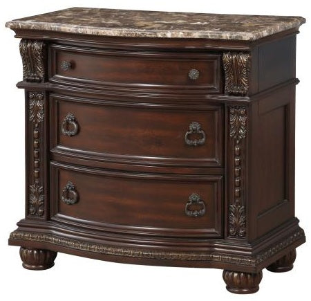 Homelegance 1757-4PC 4 pc Astoria grand Cavalier dark cherry finish wood ornate sleigh bedroom set