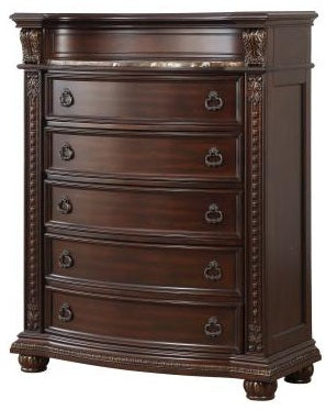 Homelegance 1757-4PC 4 pc Astoria grand Cavalier dark cherry finish wood ornate sleigh bedroom set