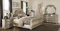 Homelegance 1757SV-4PC 4 pc Astoria grand Cavalier silver finish wood ornate sleigh bedroom set