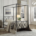Homelegance 1759T Gracie oaks woodson rapa black finish metal frame twin canopy bed